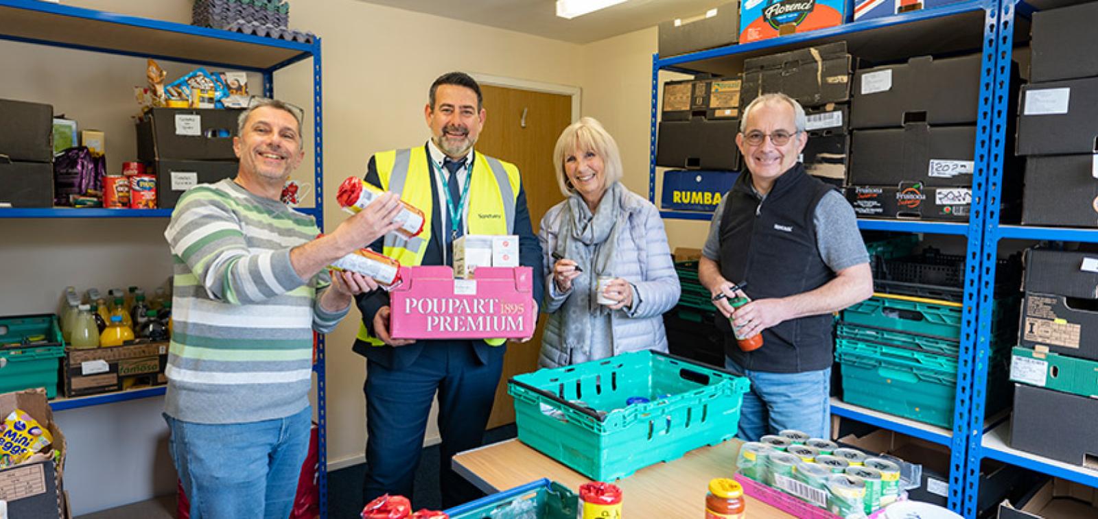 Sanctuary volunteers at a food bank