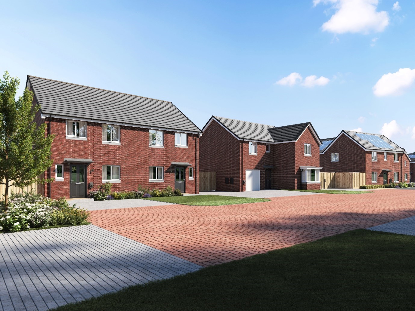 Street view of properties at The Boatyard development
