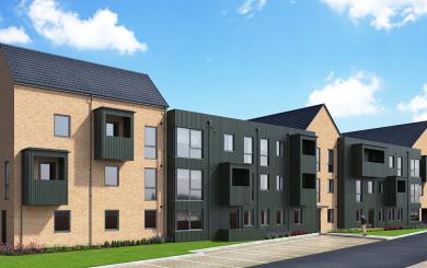 Computer generated image of the Beckett Court appartments at Watling Gate.