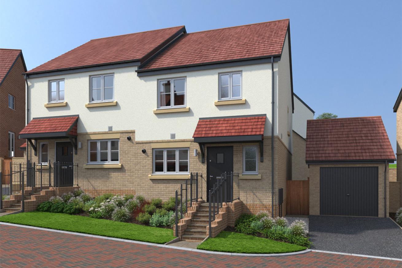 Computer generated image of The Bellflower, a three-bed semi-detached home