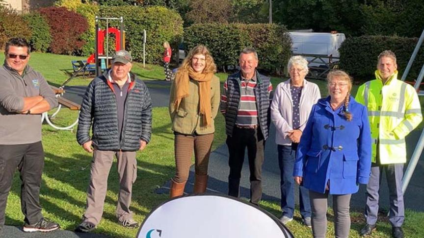 Councillors and Sanctuary staff at the new and improved play area in Unstone